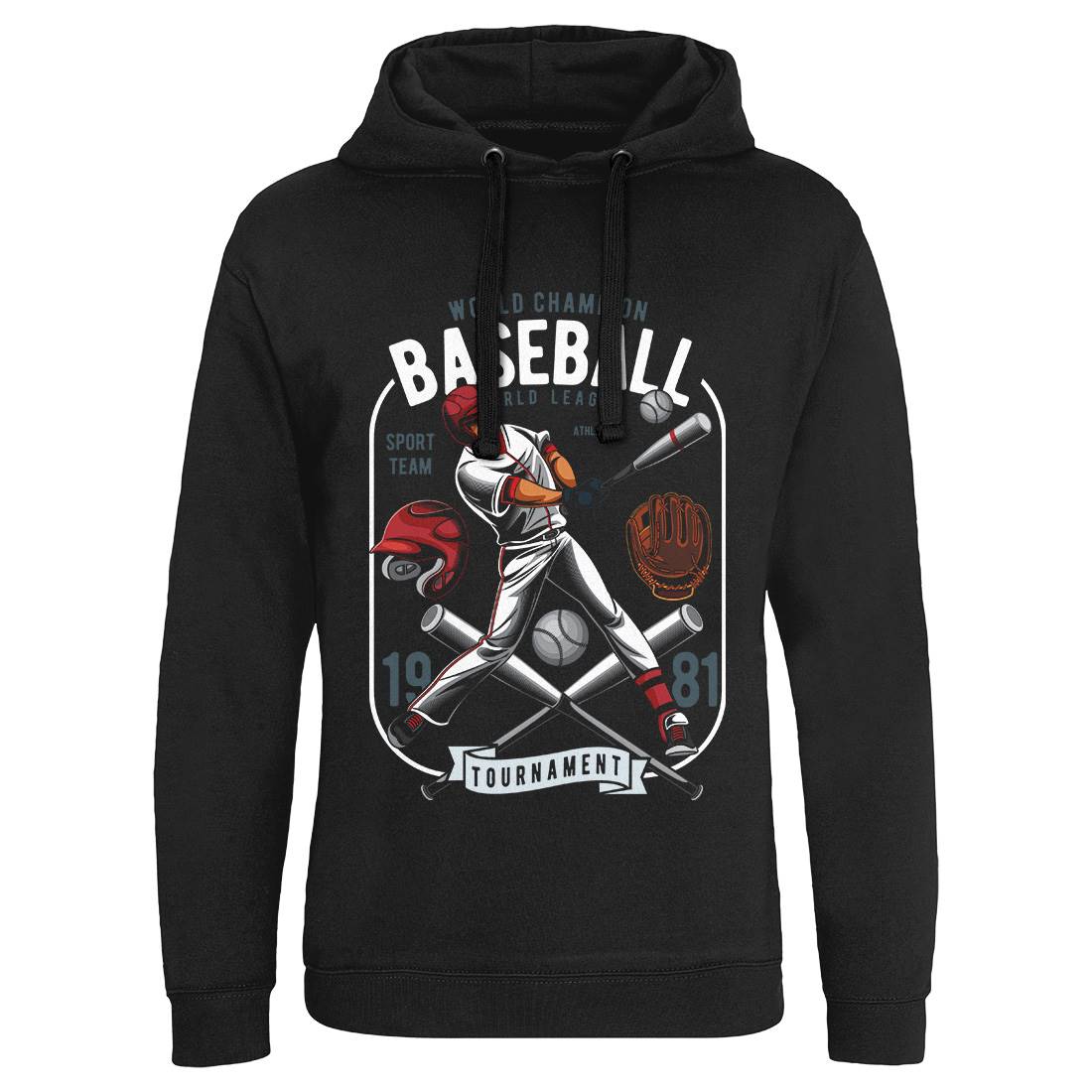 Baseball Mens Hoodie Without Pocket Sport C311