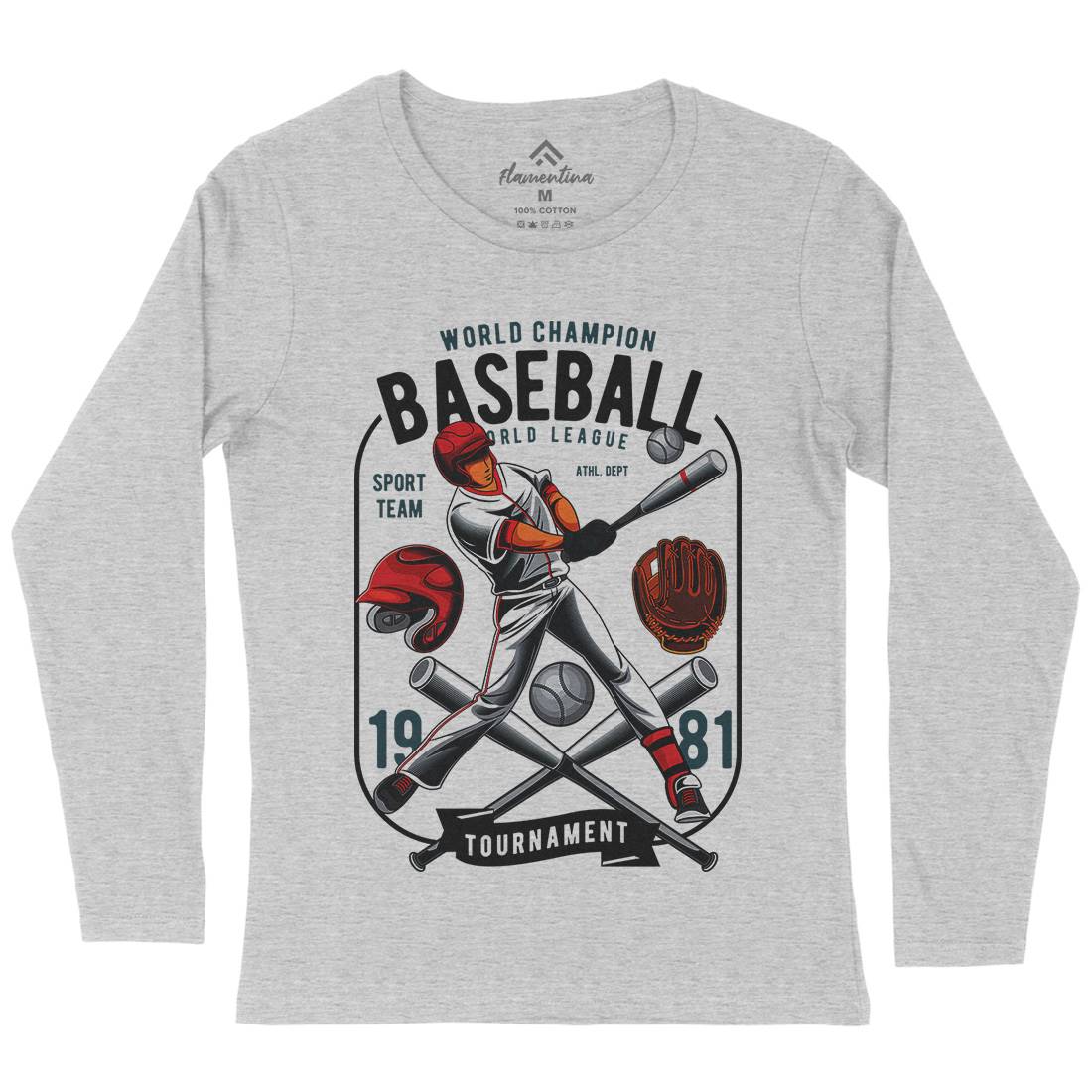 Baseball Womens Long Sleeve T-Shirt Sport C311