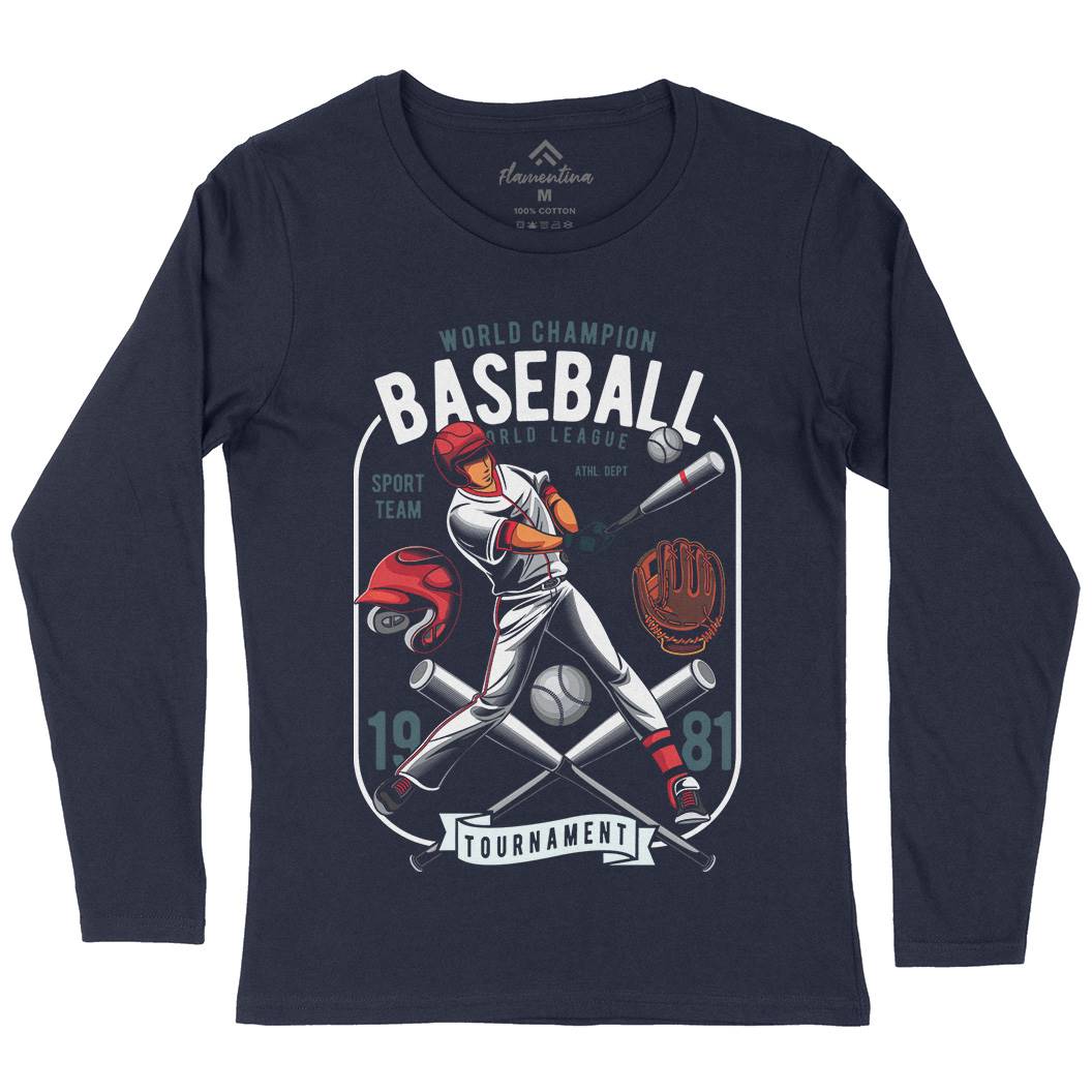 Baseball Womens Long Sleeve T-Shirt Sport C311