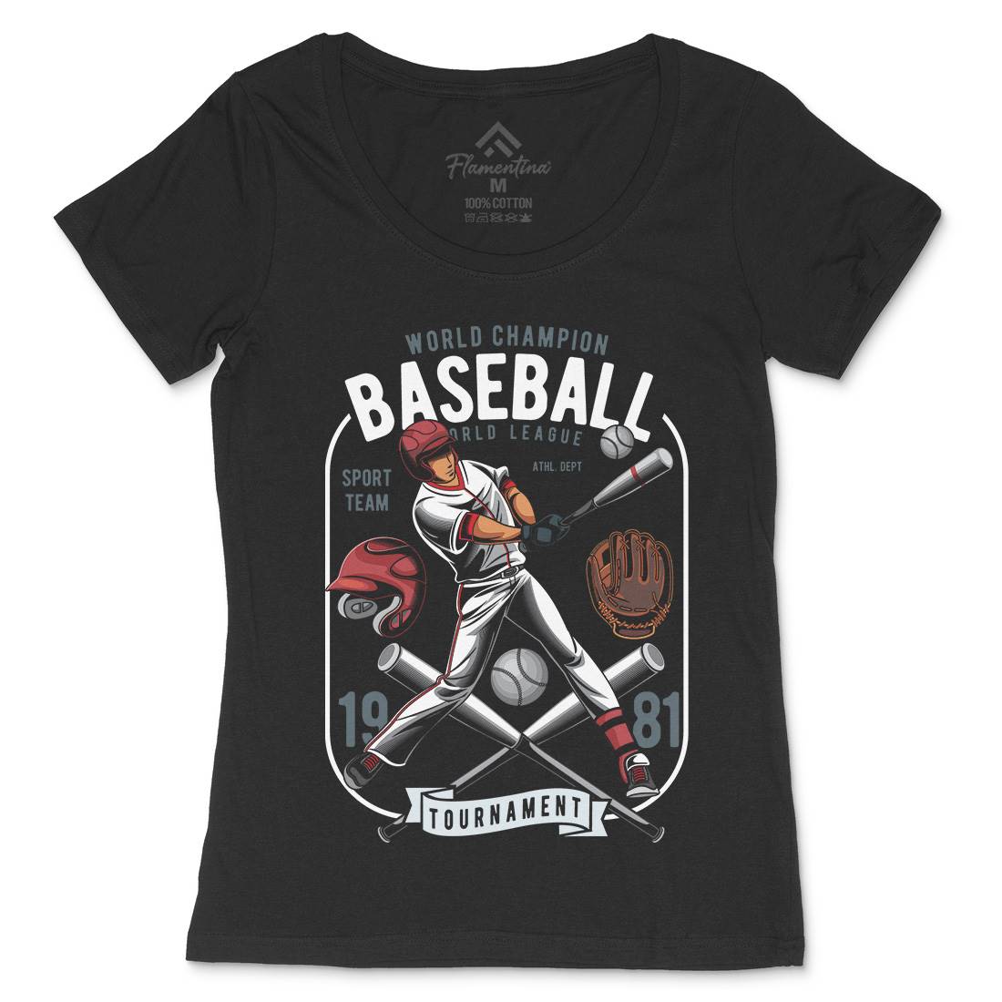 Baseball Womens Scoop Neck T-Shirt Sport C311