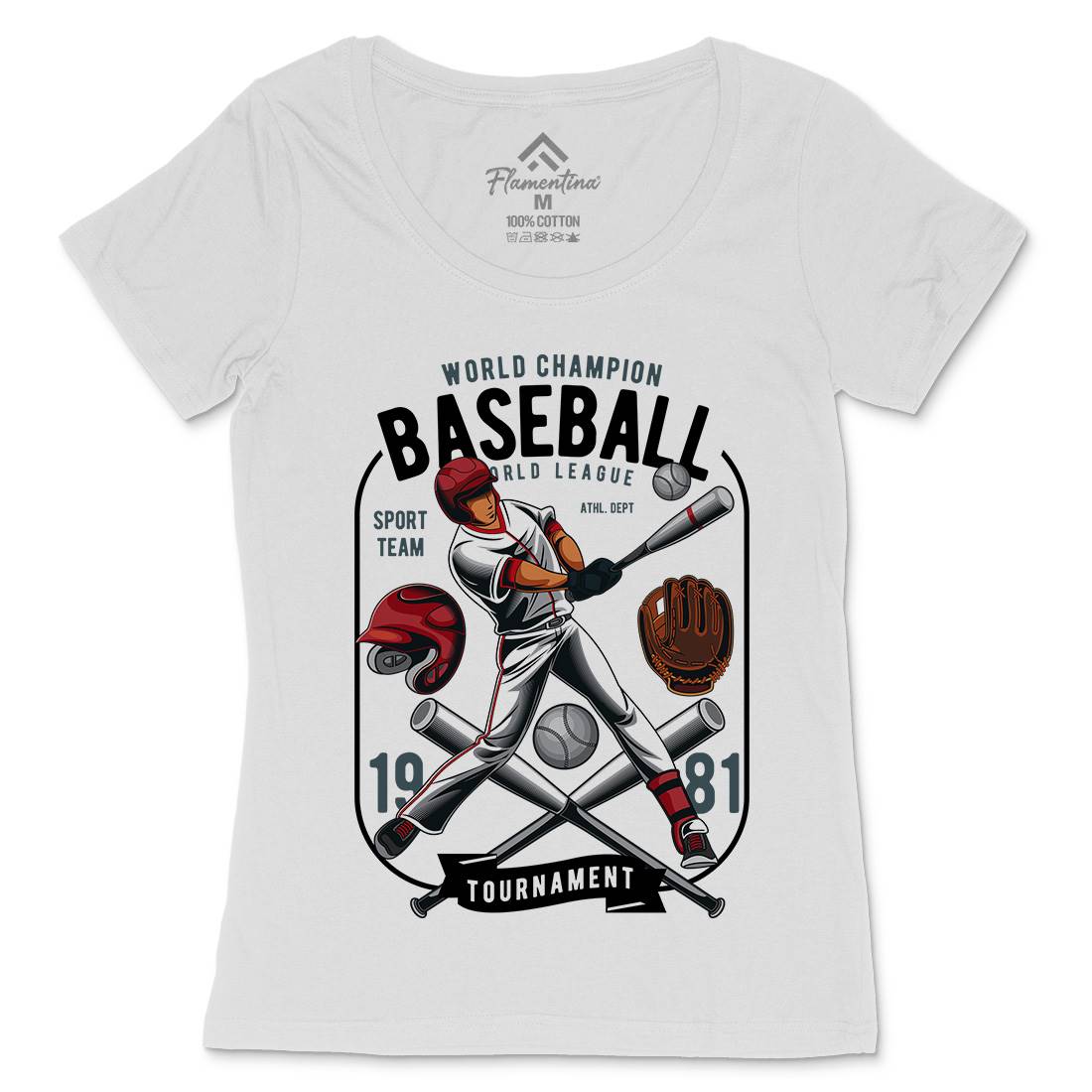 Baseball Womens Scoop Neck T-Shirt Sport C311