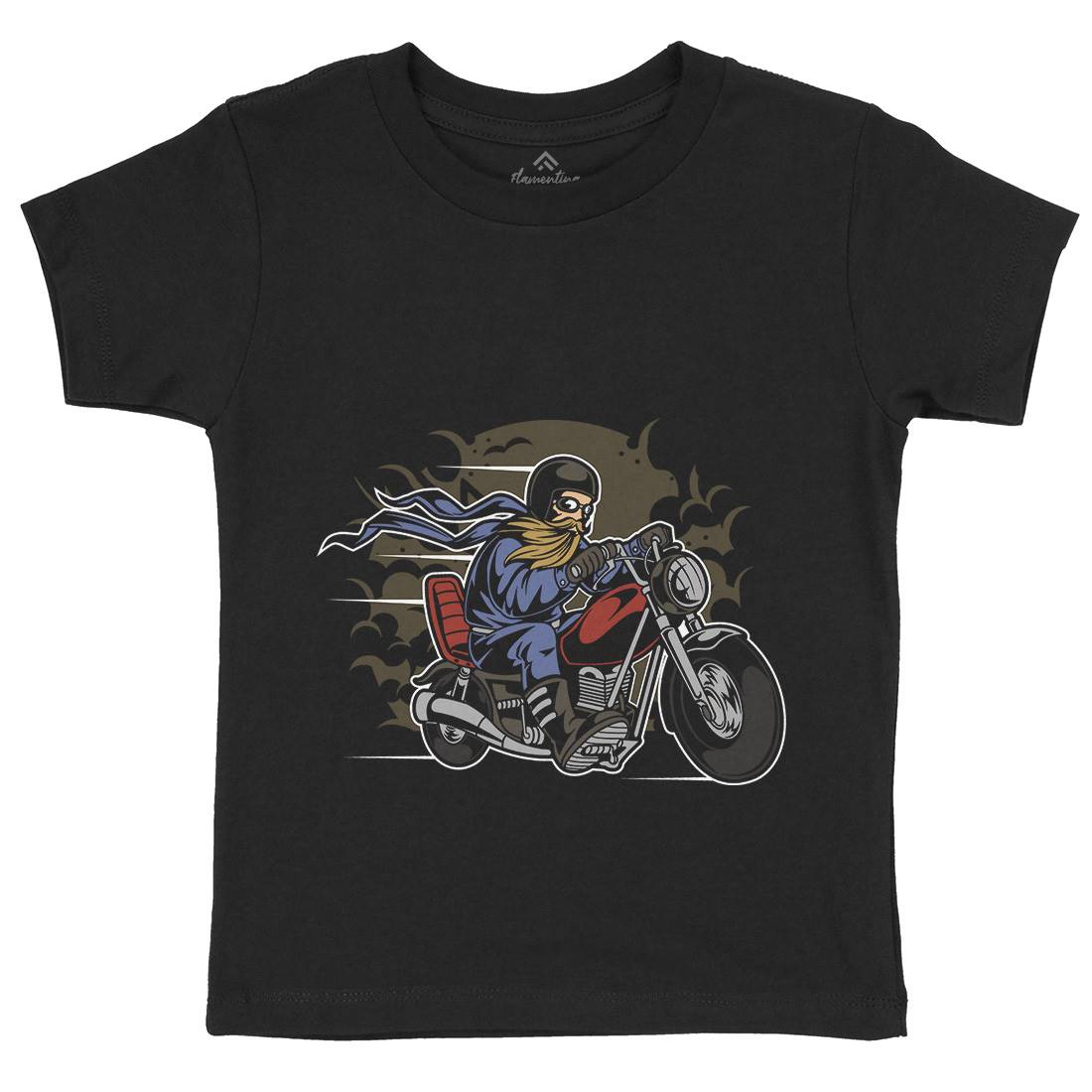 Bearded Biker Kids Organic Crew Neck T-Shirt Motorcycles C312