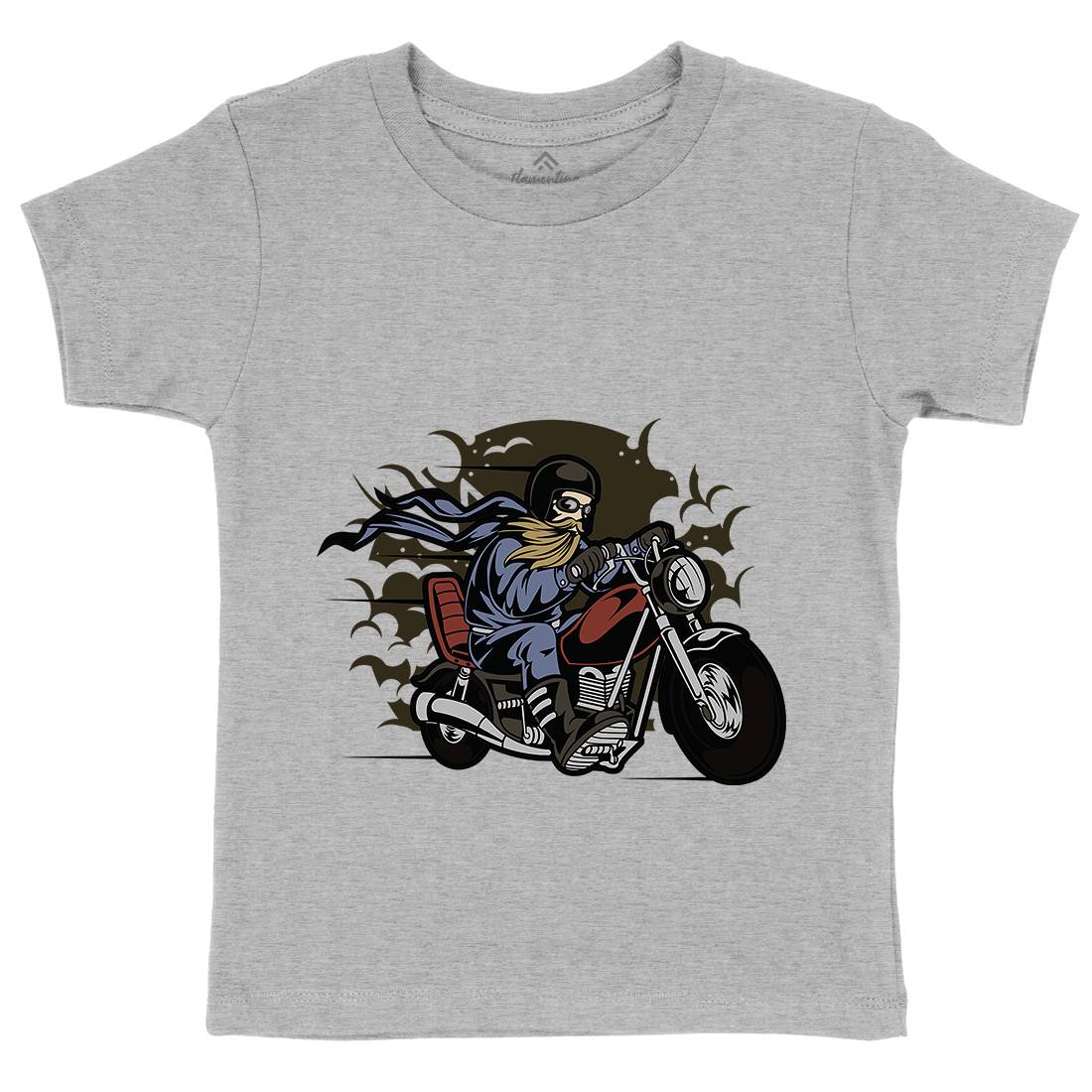 Bearded Biker Kids Organic Crew Neck T-Shirt Motorcycles C312