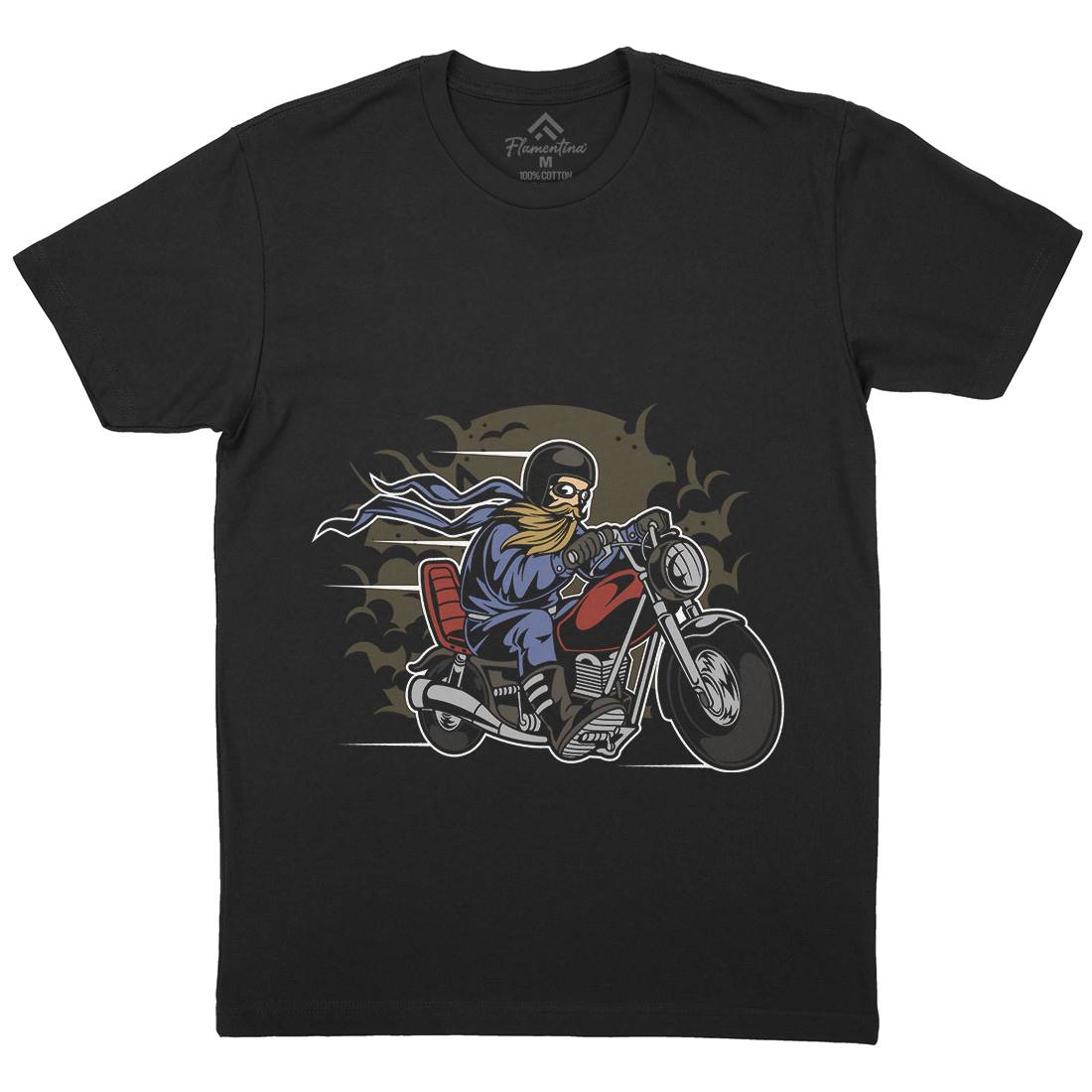 Bearded Biker Mens Organic Crew Neck T-Shirt Motorcycles C312