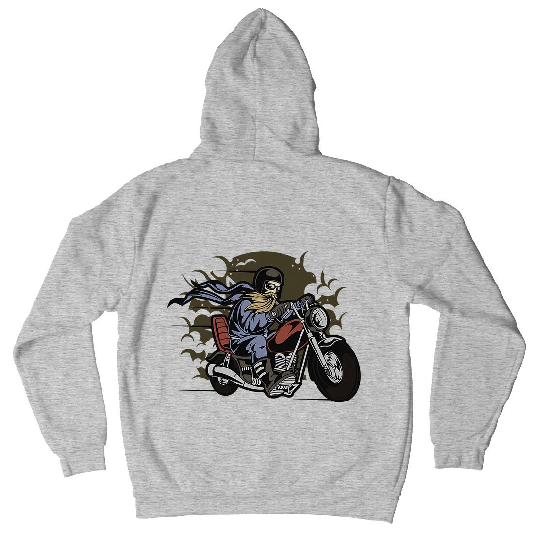 Bearded Biker Mens Hoodie With Pocket Motorcycles C312