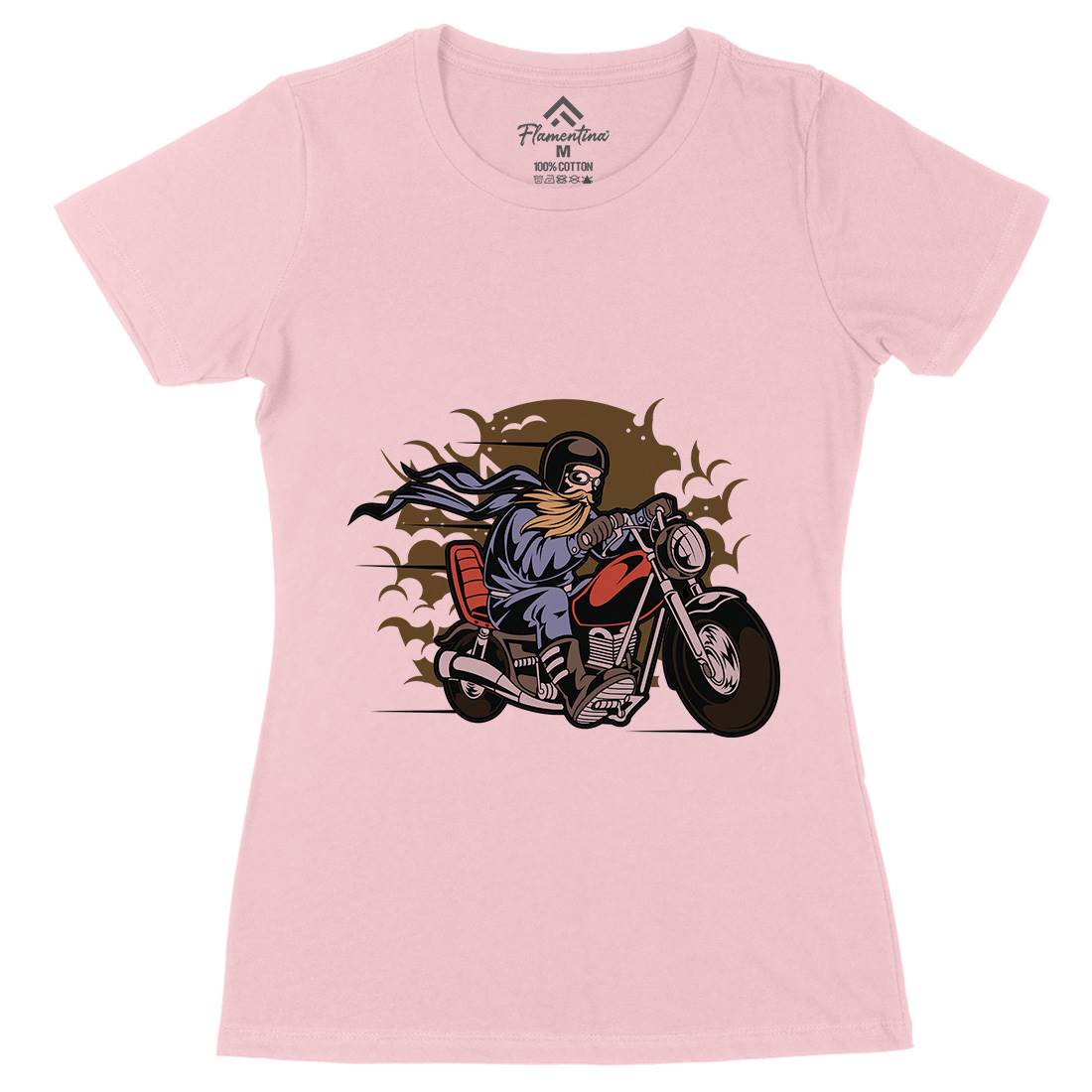 Bearded Biker Womens Organic Crew Neck T-Shirt Motorcycles C312
