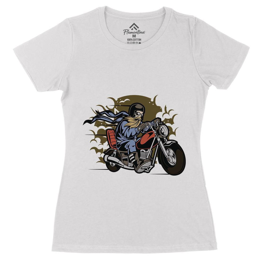Bearded Biker Womens Organic Crew Neck T-Shirt Motorcycles C312