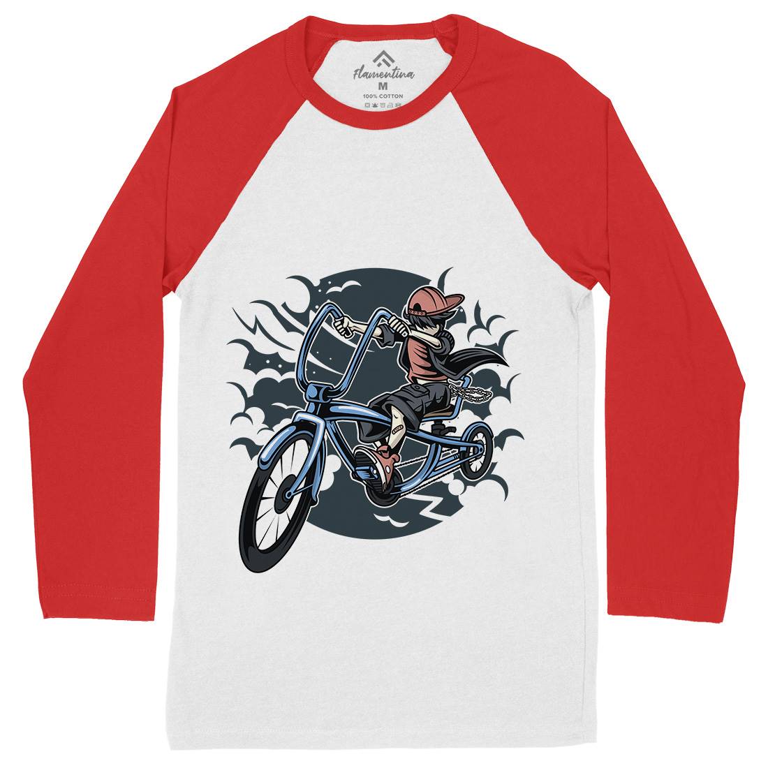 Bicycle Kid Mens Long Sleeve Baseball T-Shirt Sport C314