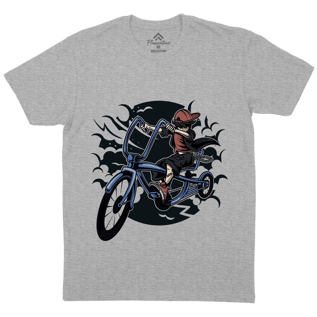 Bicycle Kid Mens Organic Crew Neck T-Shirt Sport C314