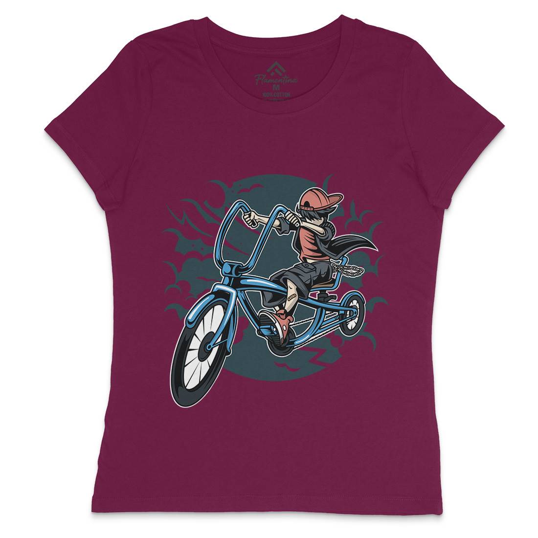 Bicycle Kid Womens Crew Neck T-Shirt Sport C314
