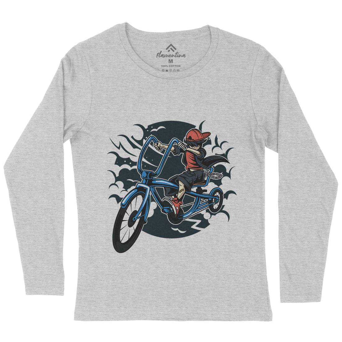 Bicycle Kid Womens Long Sleeve T-Shirt Sport C314