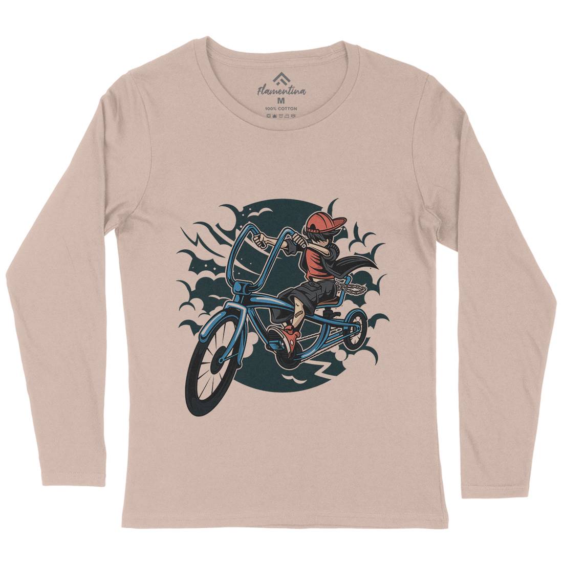 Bicycle Kid Womens Long Sleeve T-Shirt Sport C314