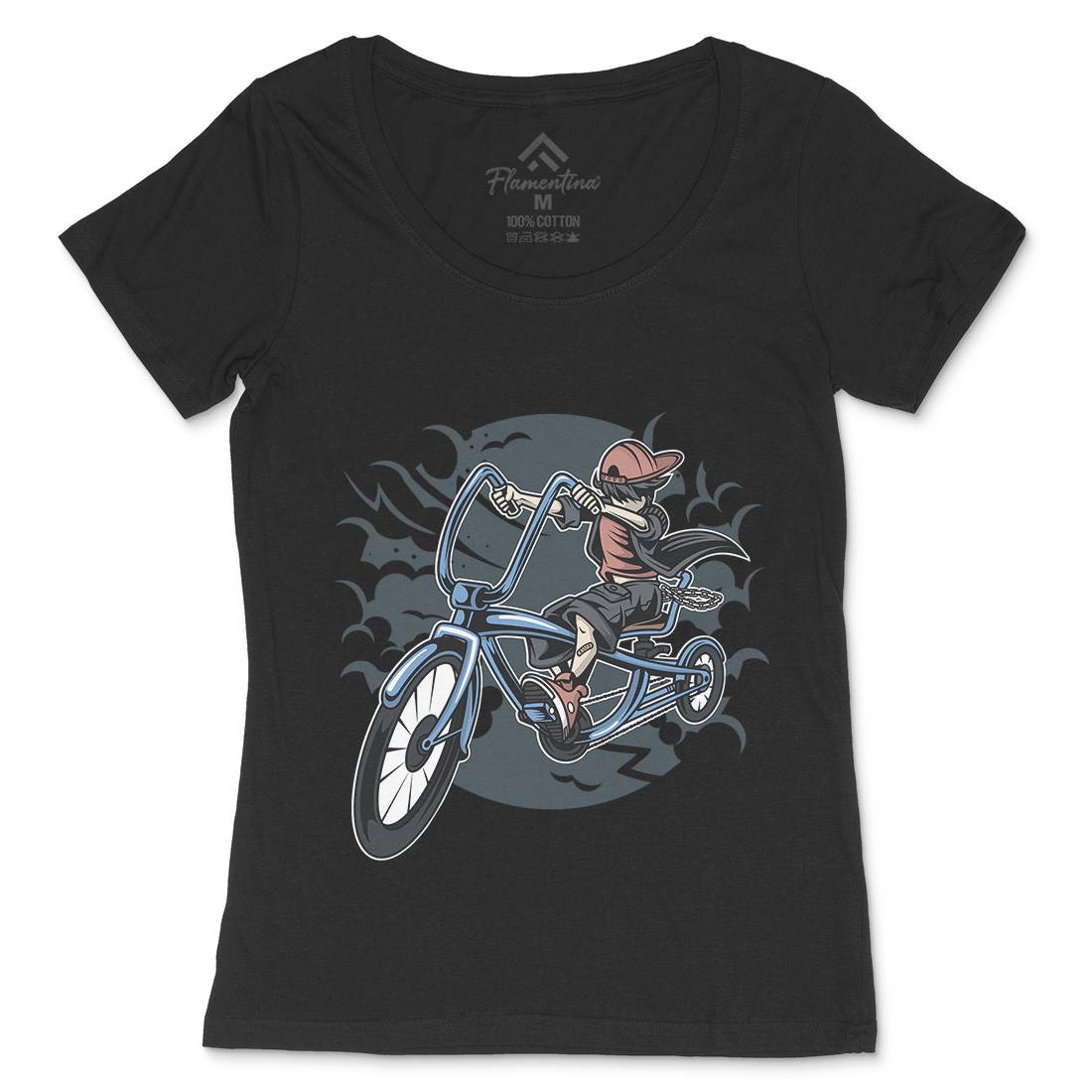 Bicycle Kid Womens Scoop Neck T-Shirt Sport C314