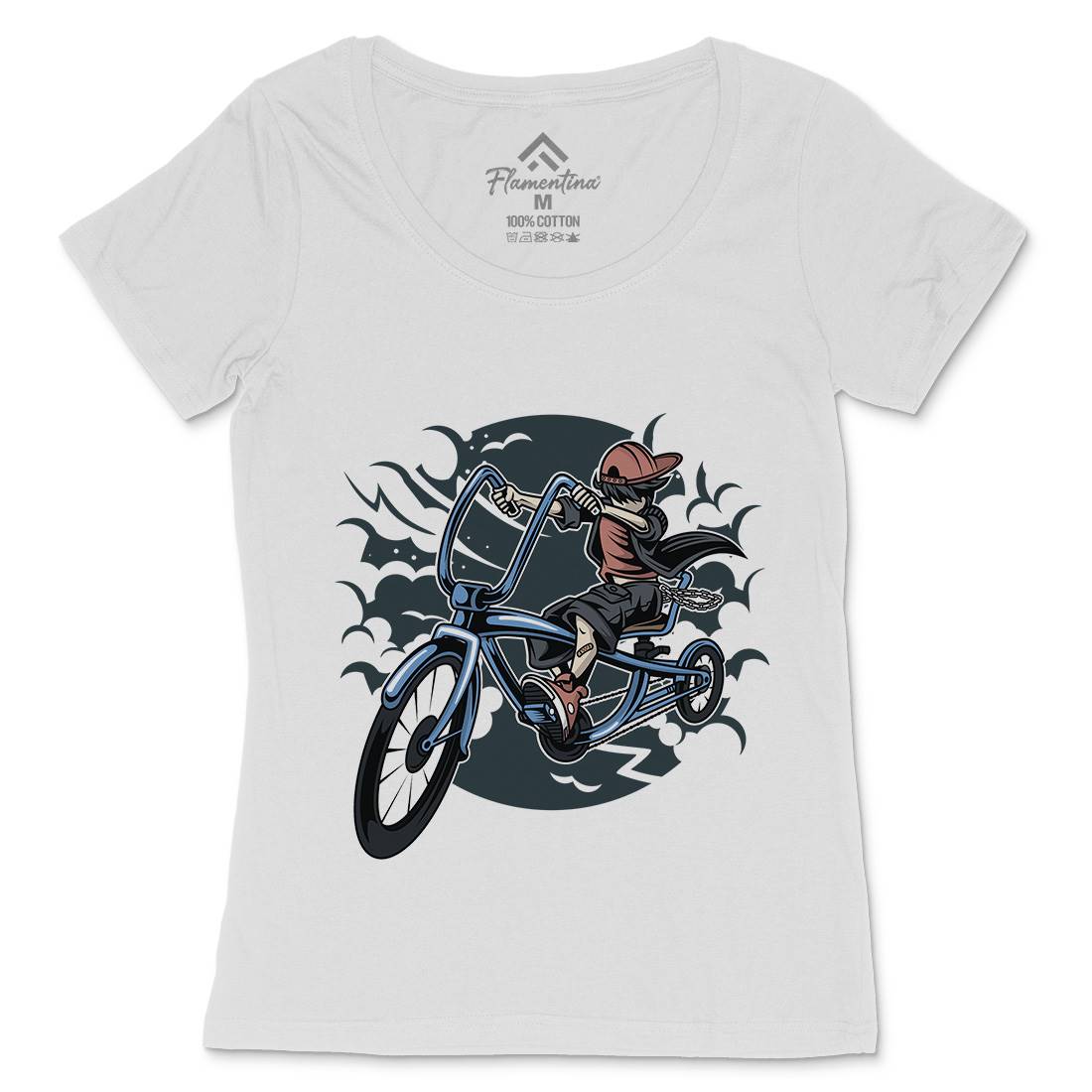 Bicycle Kid Womens Scoop Neck T-Shirt Sport C314