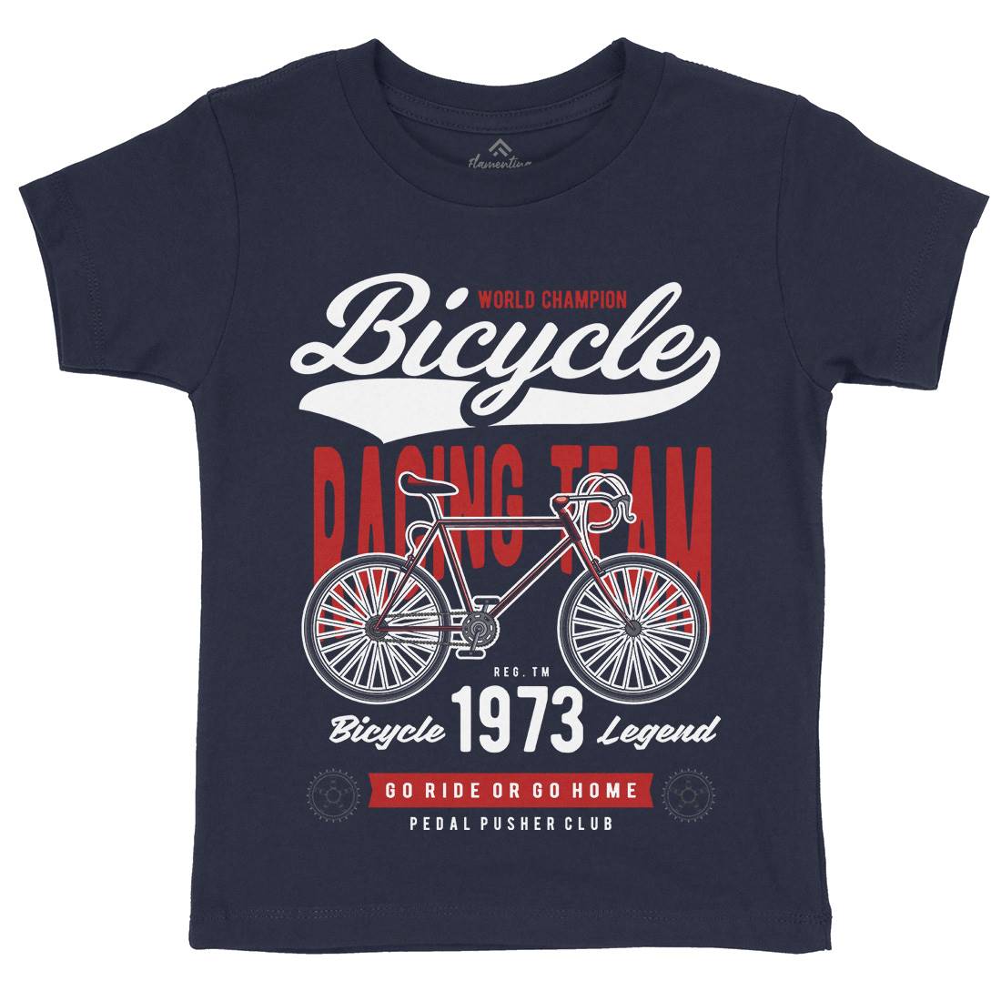 Bicycle Racing Team Kids Organic Crew Neck T-Shirt Sport C315