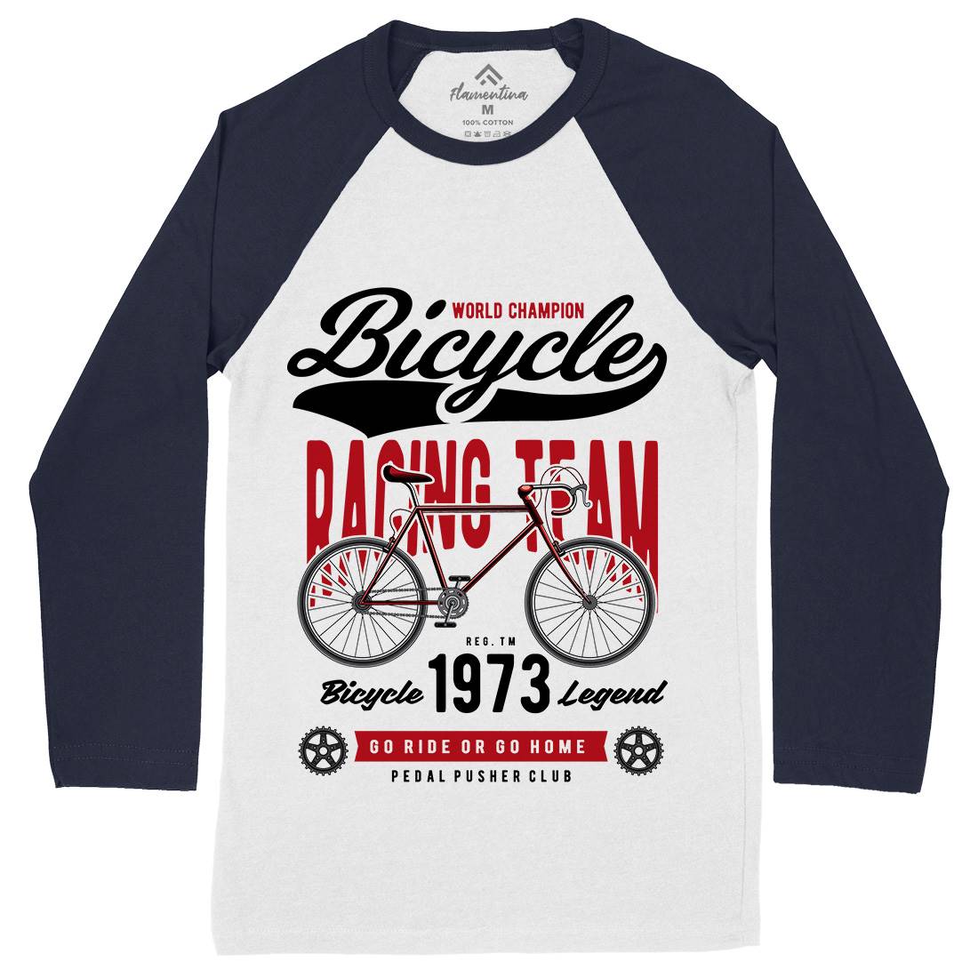 Bicycle Racing Team Mens Long Sleeve Baseball T-Shirt Sport C315