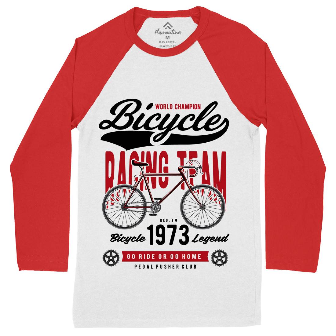 Bicycle Racing Team Mens Long Sleeve Baseball T-Shirt Sport C315