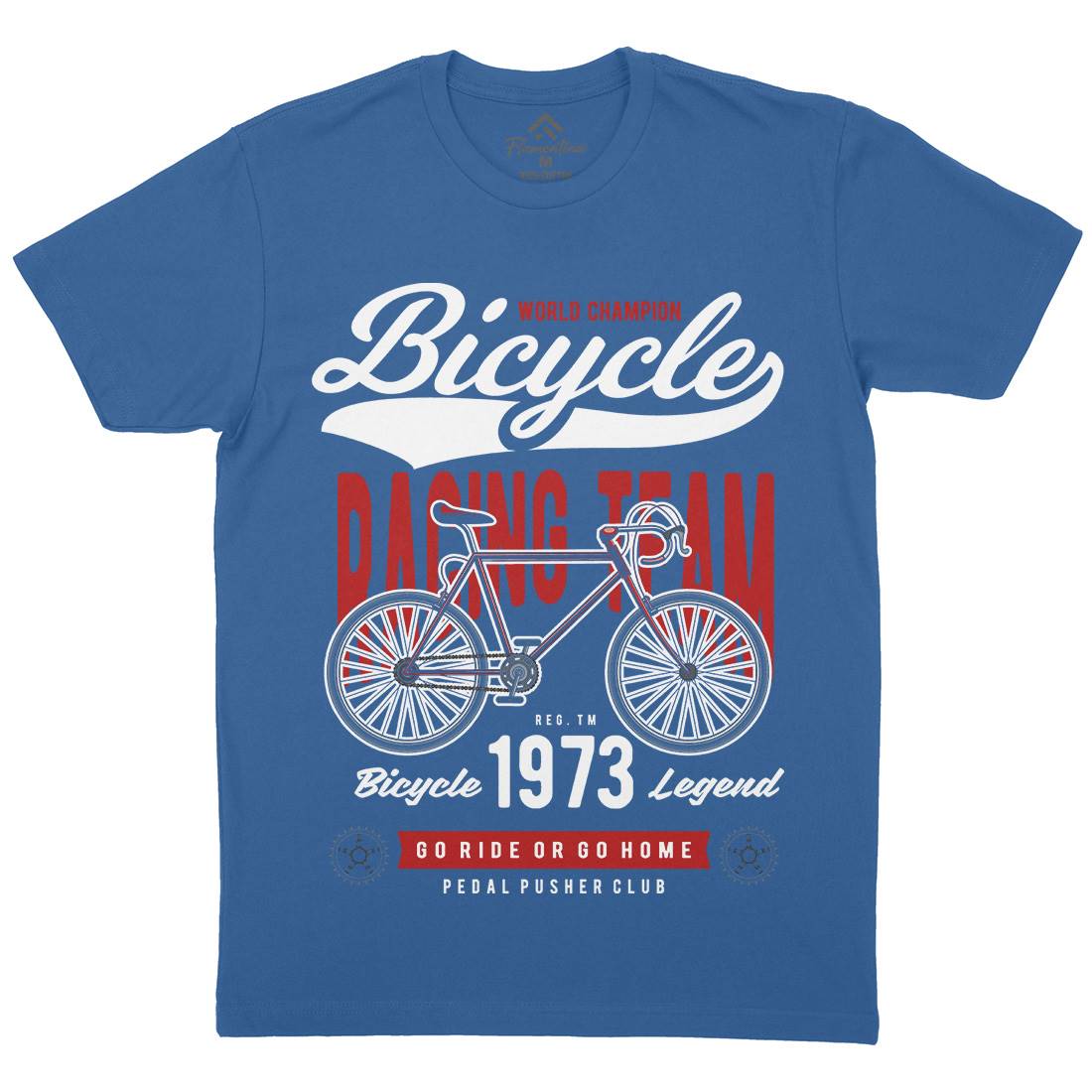 Bicycle Racing Team Mens Organic Crew Neck T-Shirt Sport C315