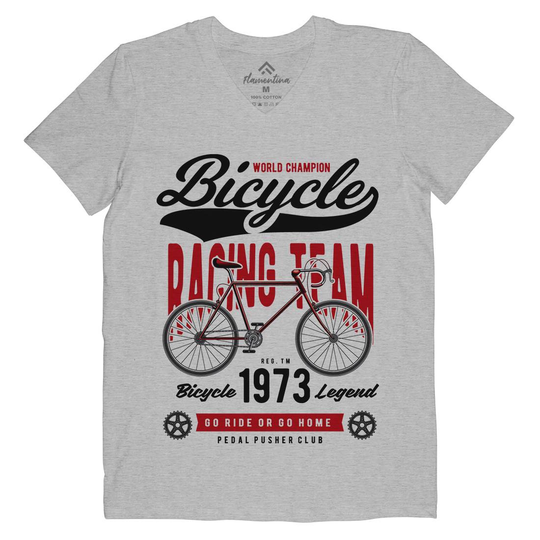Bicycle Racing Team Mens V-Neck T-Shirt Sport C315