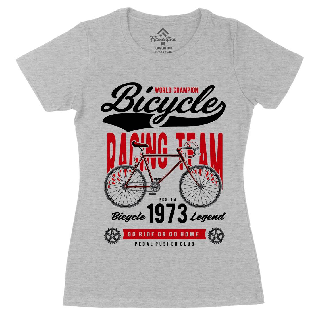Bicycle Racing Team Womens Organic Crew Neck T-Shirt Sport C315