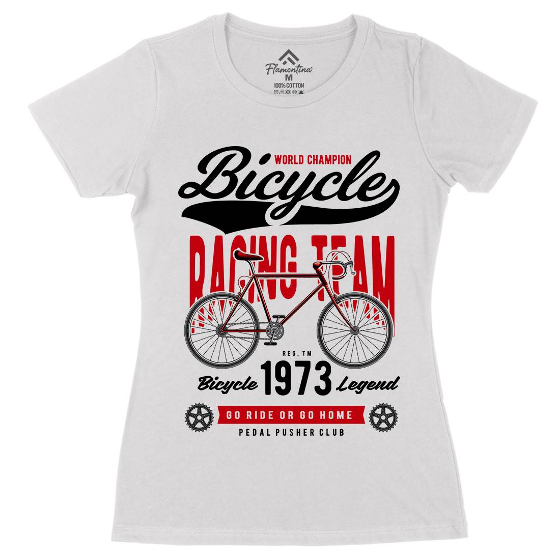 Bicycle Racing Team Womens Organic Crew Neck T-Shirt Sport C315