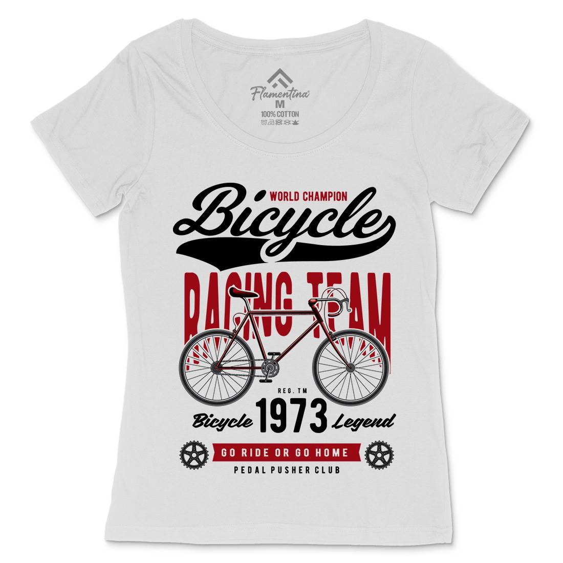 Bicycle Racing Team Womens Scoop Neck T-Shirt Sport C315