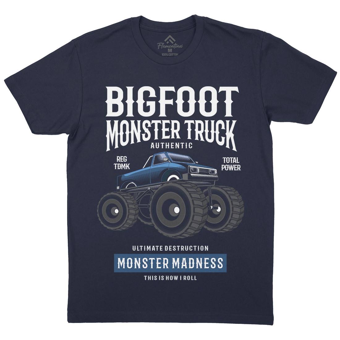 Bigfoot Mens Crew Neck T-Shirt Vehicles C316