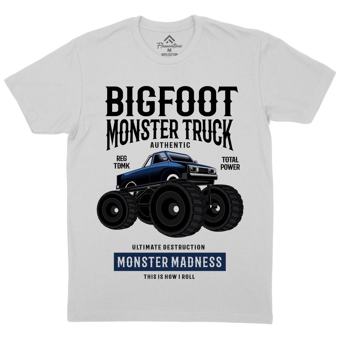 Bigfoot Mens Crew Neck T-Shirt Vehicles C316