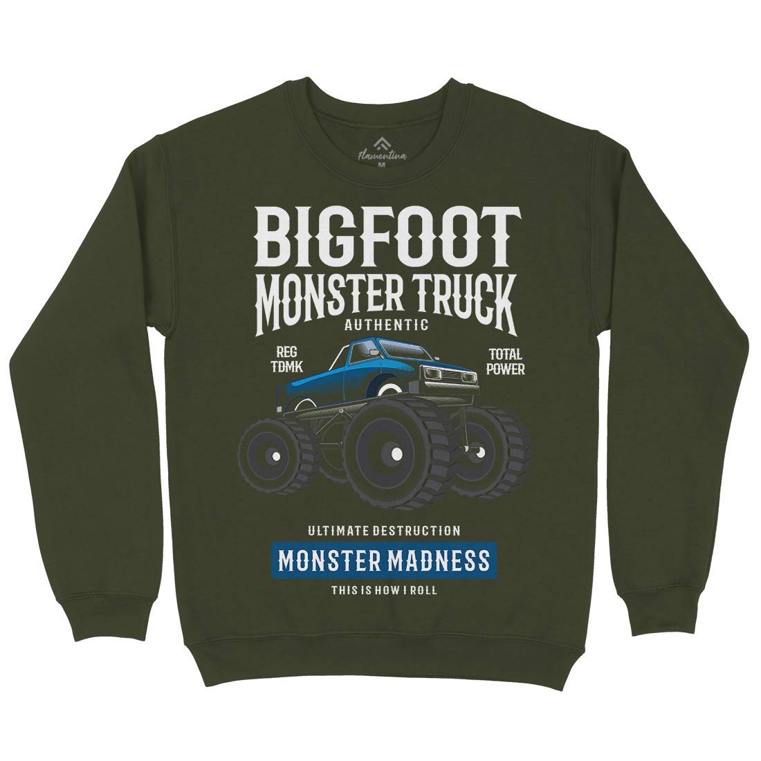 Bigfoot Mens Crew Neck Sweatshirt Vehicles C316