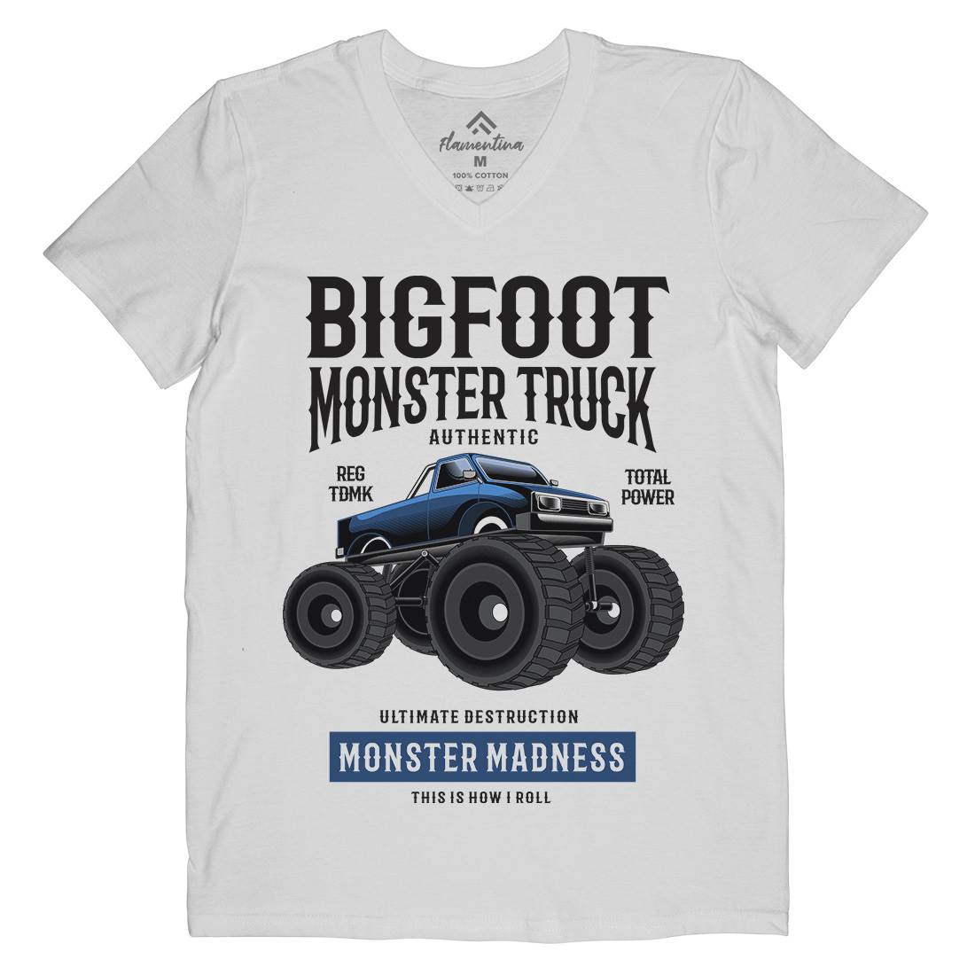 Bigfoot Mens V-Neck T-Shirt Vehicles C316
