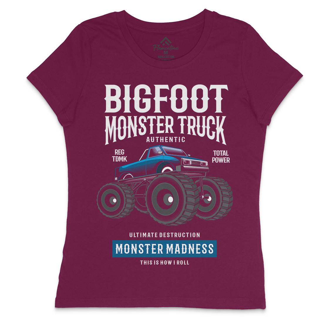 Bigfoot Womens Crew Neck T-Shirt Vehicles C316