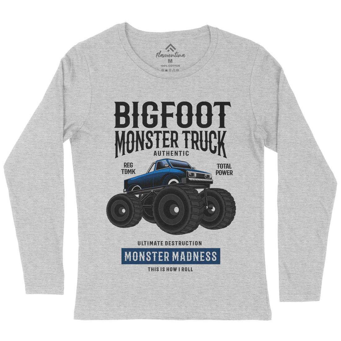 Bigfoot Womens Long Sleeve T-Shirt Vehicles C316