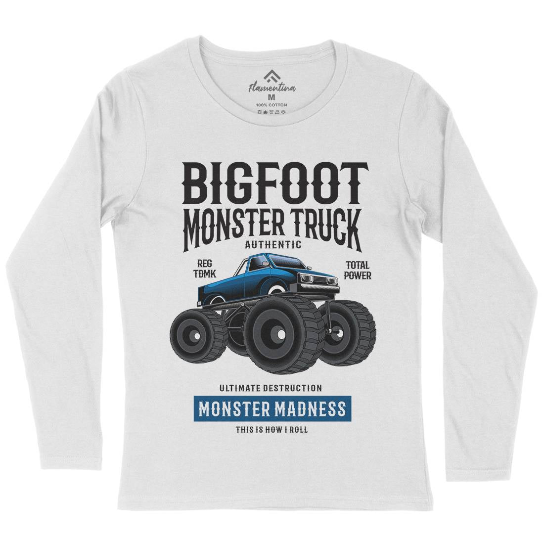 Bigfoot Womens Long Sleeve T-Shirt Vehicles C316