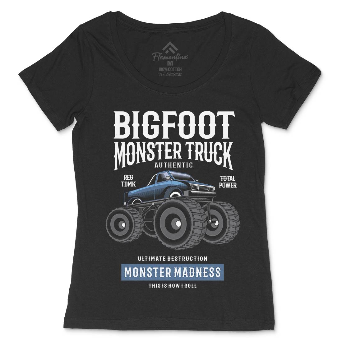 Bigfoot Womens Scoop Neck T-Shirt Vehicles C316