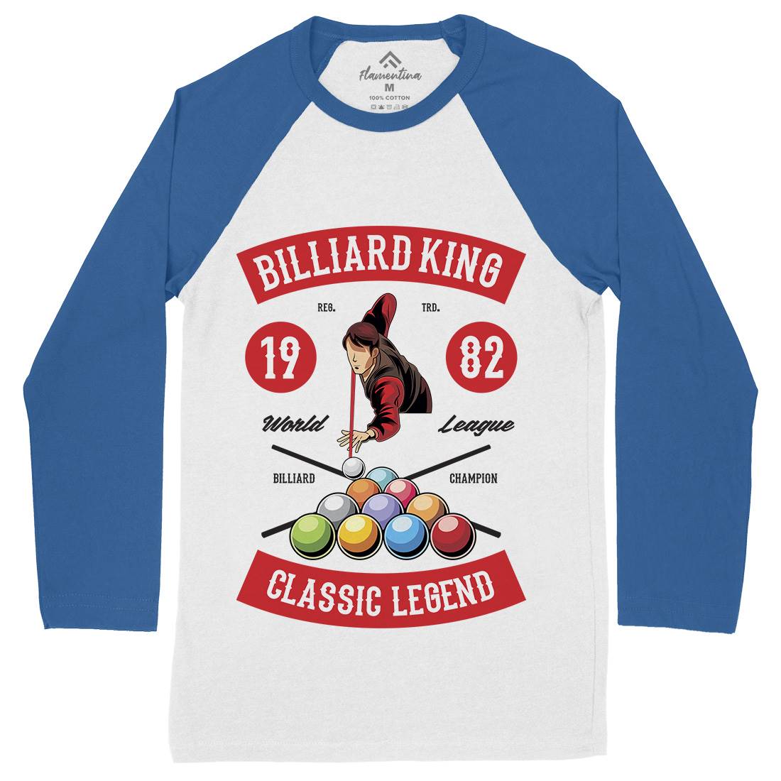 Billiard Mens Long Sleeve Baseball T-Shirt Sport C317