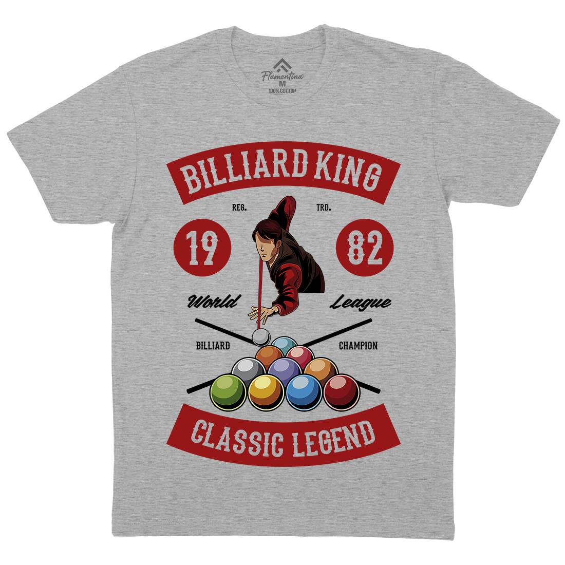 Billiard Mens Crew Neck T-Shirt Sport C317