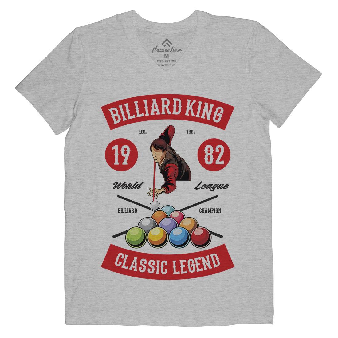 Billiard Mens V-Neck T-Shirt Sport C317