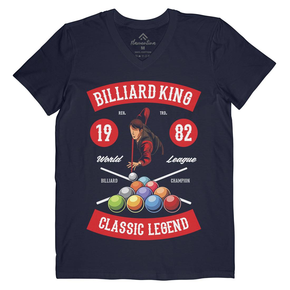 Billiard Mens Organic V-Neck T-Shirt Sport C317