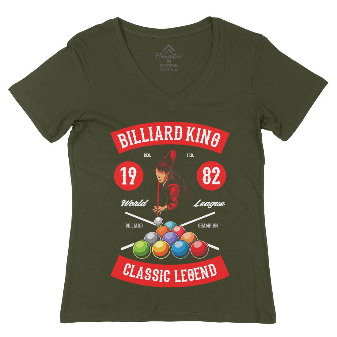 Billiard Womens Organic V-Neck T-Shirt Sport C317