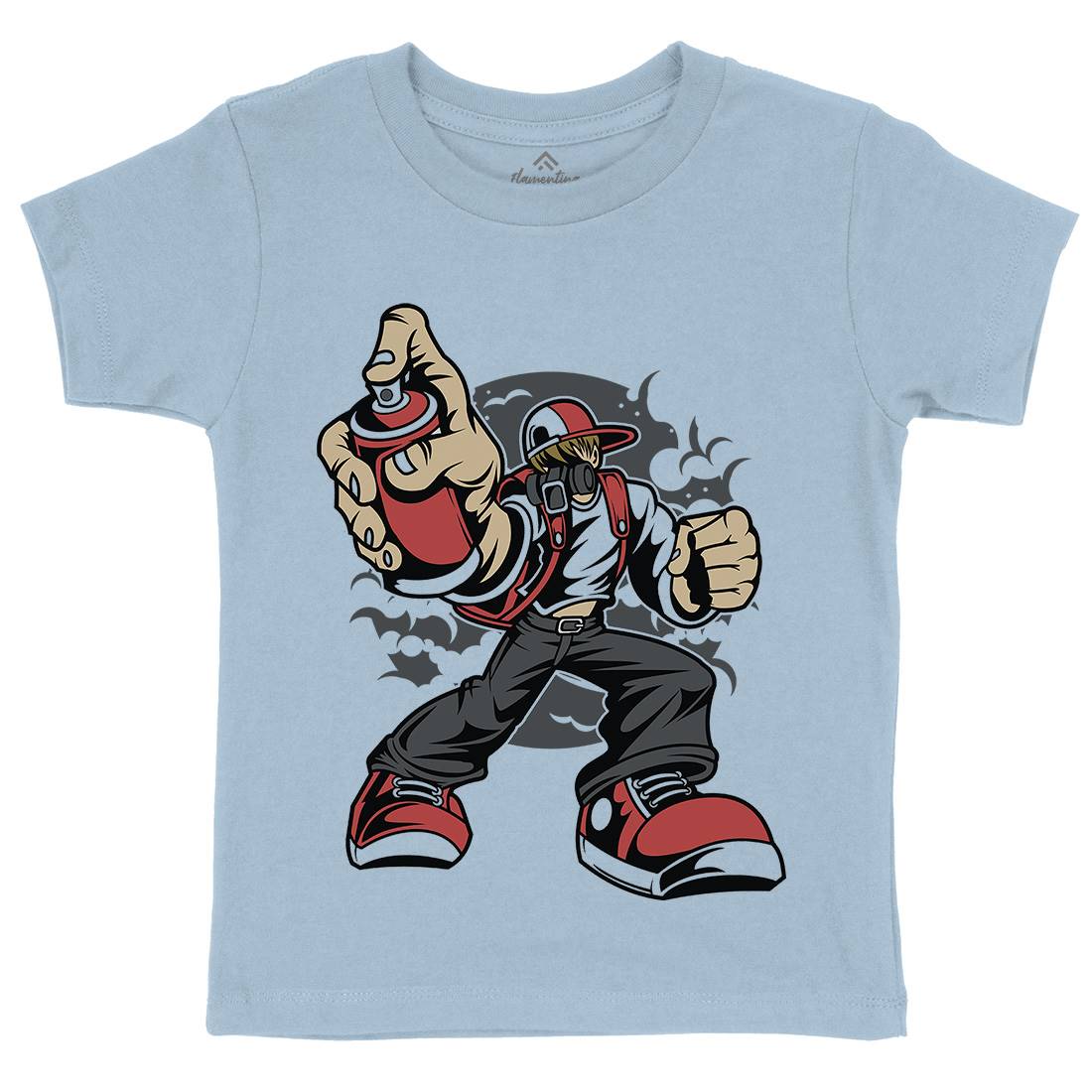 Bomber Kids Crew Neck T-Shirt Graffiti C318