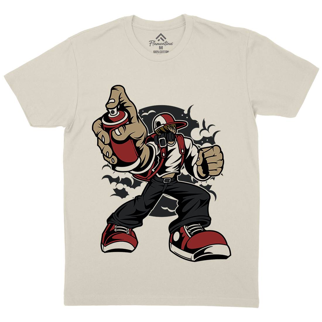 Bomber Mens Organic Crew Neck T-Shirt Graffiti C318