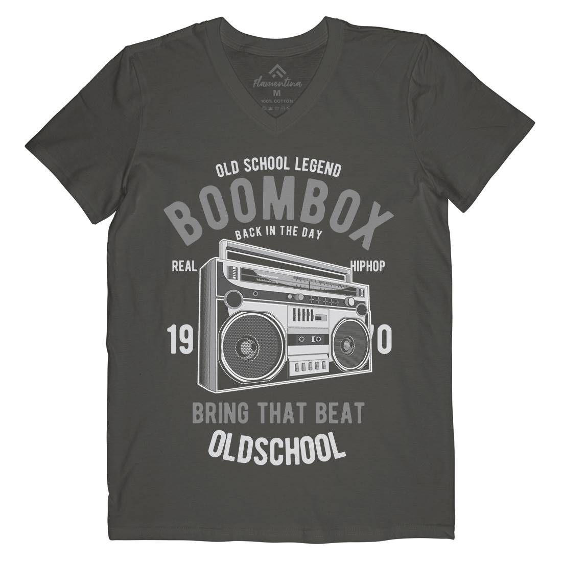 Boombox Mens V-Neck T-Shirt Music C319