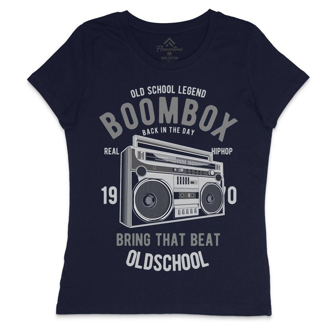 Boombox Womens Crew Neck T-Shirt Music C319