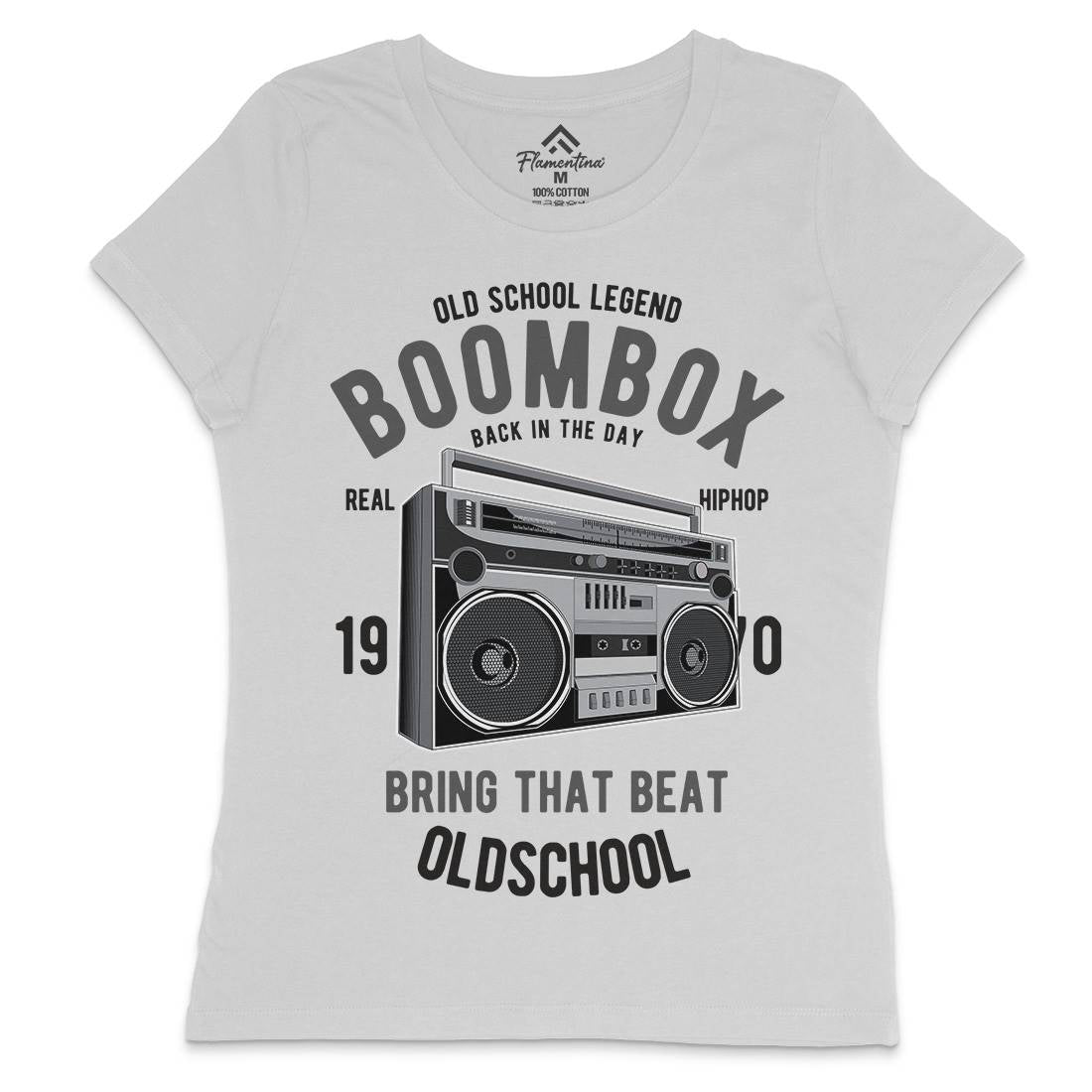 Boombox Womens Crew Neck T-Shirt Music C319