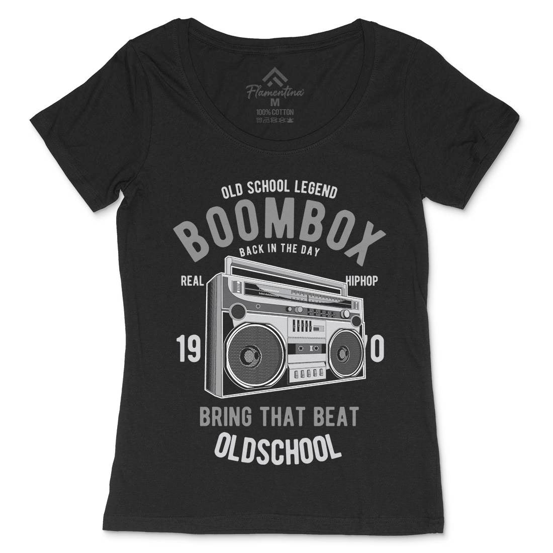 Boombox Womens Scoop Neck T-Shirt Music C319