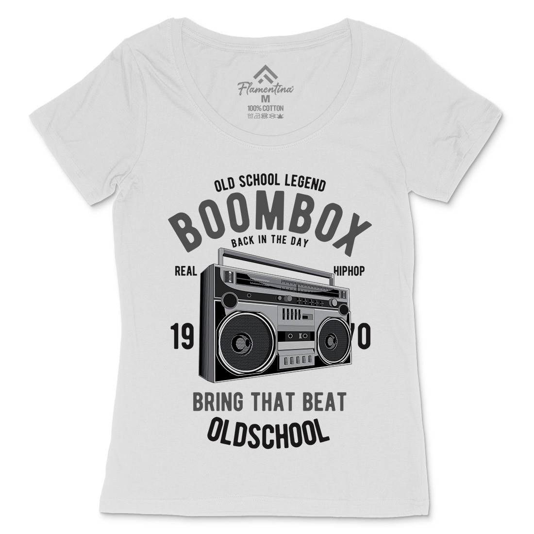 Boombox Womens Scoop Neck T-Shirt Music C319