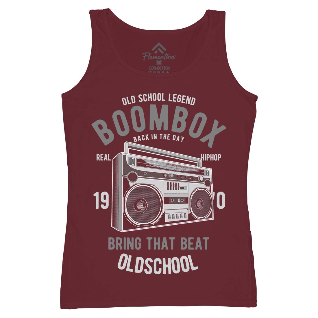 Boombox Womens Organic Tank Top Vest Music C319