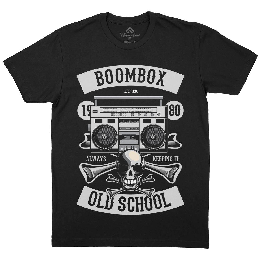 Boombox Old School Mens Crew Neck T-Shirt Music C320