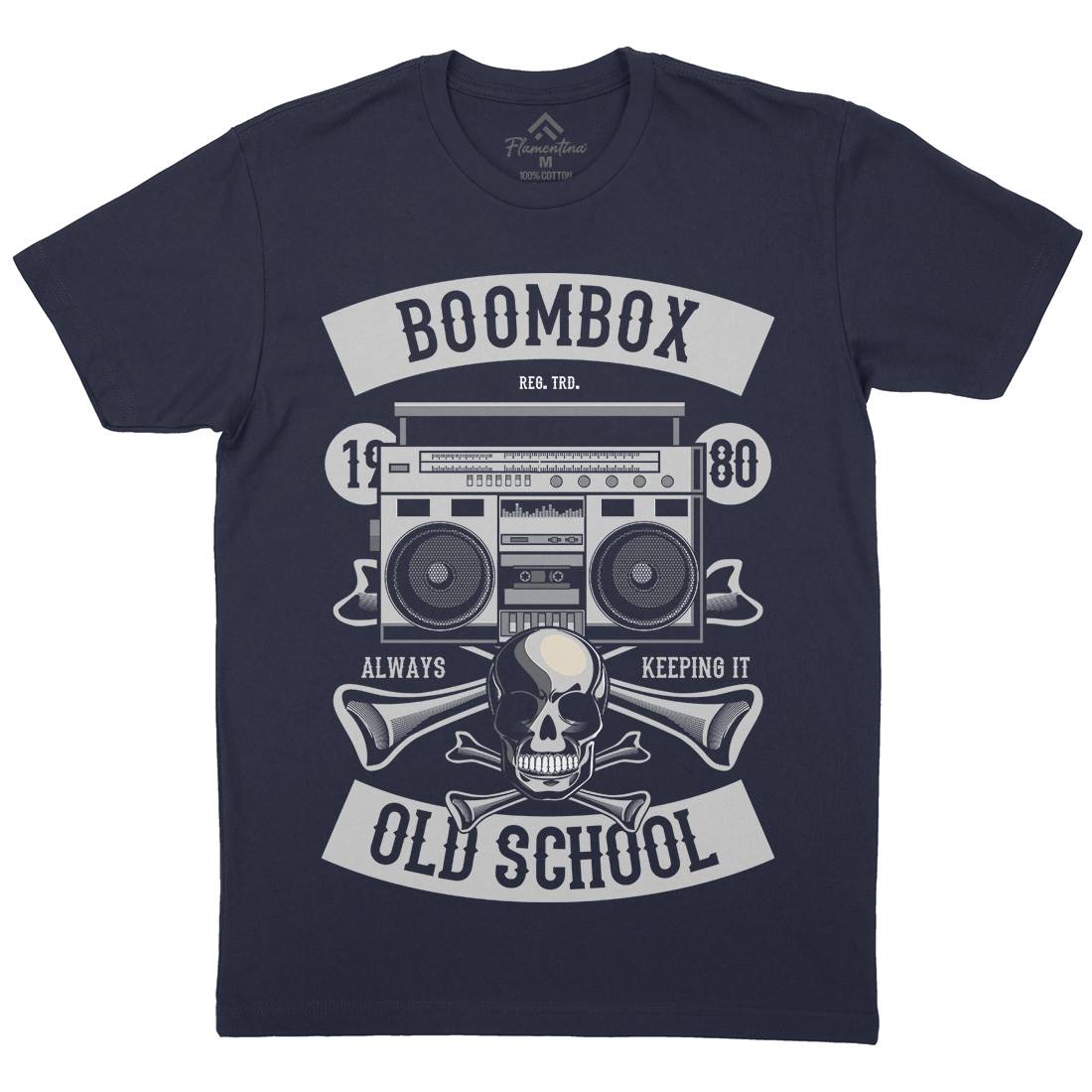 Boombox Old School Mens Crew Neck T-Shirt Music C320