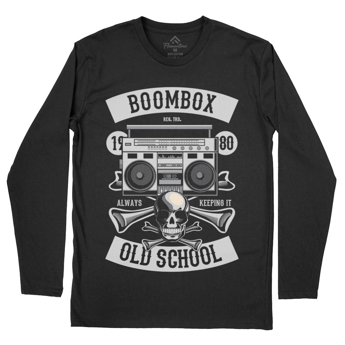 Boombox Old School Mens Long Sleeve T-Shirt Music C320